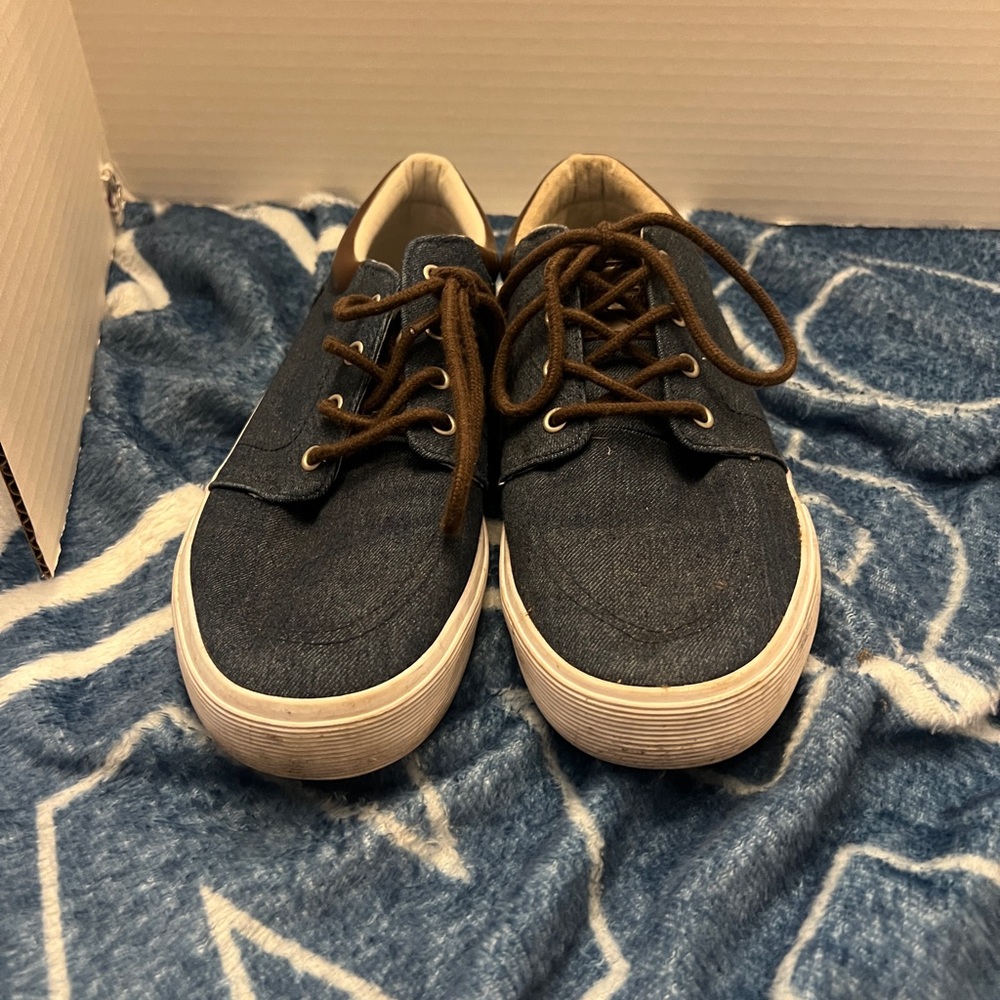 St. Johns Bay Shoes Mens 10.5 M Bryce Casual Sneakers Denim Blue Lace Up Comfort